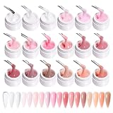 GZSYY 18PCS Builder Gel Aufbaugel für Gelnägel Fiberglas Nägel UV Aufbaug