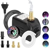 25W 2000L/H Aquarium Pumpe Wasserpumpe Tauchpumpe Förderpumpe Aquariumpumpe Fontänenpumpe für Aquarium Teich Garten und Hydroponiksystem Schwarz PX-025 (With light)