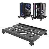 Hmfmdy CPU Ständer Für PC, Desktop Computer Tower Ständer, Einstellbare CPU Halterung, Universal Mobil-PC Ständer mit rollenden feststellbaren Lenkrollen CPU-Wagen Unter Schreibtisch - Schw