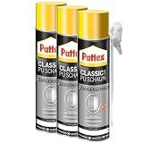 Pattex Classic PU-Zargenschaum, PU-Schaum mit höchster Formstabilität und für höchste Belastung, zum füllen und dämmen, 3x400