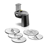 Bosch Zubehör MUZS68VL, VeggieLove Set, Durchlaufschnitzler, 5 Scheiben, Raspeln, Schneiden, Reiben, für Küchenmaschine Serie 6, Serie 8, schwarz/