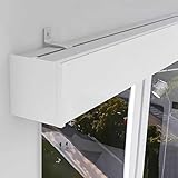 Gardinenstange aus Aluminiumlegierung, 12 x 12 cm, verstellbare Gardinenstangen für Raumteiler, 1 7 m lang, 450 cm, Weiß