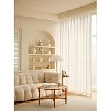 Beydodo Halbtransparente Vorhänge Schlafzimmer, Gardinen Ösen 132x214CM 2er Set Weiß Falte Fenstergaze mit Texturiert Modern Schiebevorhänge Lichtdurchlässig Wohnzimmer Kü