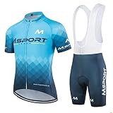 Fahrradbekleidung Komplettset Fahrradanzug Trikot + Trägerhose Shorts, Msport 3 Stk, M