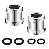SPTwj 2 Stück Wasserhahn Adapter Außengewinde M20 auf M22 Wasserhahn Luftsprudler Steckverbinder mit Gummidichtung Messing Gewindeadapter Wasserhahnadapter für Küchenarmaturen Waschbecken W
