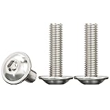 Drenky M6 Linsenkopfschrauben Edelstahl,M6x25mm Linsenkopfschrauben Innensechskant 20 Stück Flachkopfschrauben Edelstahl A2 V2A Flanschschraube Maschinenschrauben Gewindeschrauben Vollgew