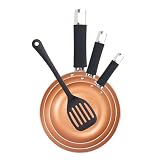 RENBERG ROYCE REECO - Set 4 Stück Bratpfannen + Rillenspachtel (18, 22, 26 cm) Recyceltes Aluminium - Ergonomischer Griff - Antihaftbeschichtung - Induktionsgeeig