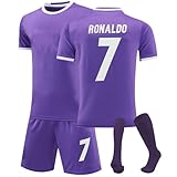 Generic C7 Fußball Trikot, Hause/Auswärts Fußball Trikot Shorts Socken für Kinder/Erwachsener, Nr.7 Fussball Jersey Trainingsanzug Jungen H