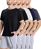 BOOJO 5er Pack Sport T-Shirts Herren Funktionsshirt Sportshirt Kurzarm Shirt Männer Gym Fitness Trikot Trainings T-Shirt Laufshirt für Sommer Fußball Running