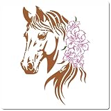 GORGECRAFT Große Pferde Malschablonen 11,8 Zoll Mandala Blume Malerei Schablone Wiederverwendbare PET Handwerk Ornament Zeichnung Kunst Vorlage zum Malen Holz Wand DIY Handwerk Stoff Fliesen B