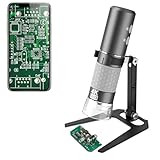 Jiusion WiFi USB Digitales Mikroskop, 50 bis 1000X Kabellose Vergrößerung Endoskop 4K 3840 x 2160P Kamera 8 LEDs mit Metallständer für iPhone iPad Android Mac Windows Linux C