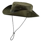 Faletony Outdoor Hut Buschhut Boonie Hat mit Kinnband Fischermütze Sonnenhut Sommerhut für Herren D