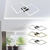 UISEBRT Deckenlampe LED Deckenleuchte, 72W Kaltweiß 6000-6500K Schlafzimmerlampe,Modern Design Schwarz Eckig Deckenbeleuchtung IP44 Energiesparend für Schlafzimmer Küche Büro W