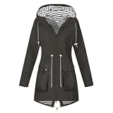 Regenjacken für Damen, Übergröße, Regenmantel, wasserdichte Jacke, lange Trenchcoats, Reißverschluss, Kapuzenpullover, Sweatshirt, leicht, Outdoor-Windbreaker, Reisejacken mit Tasche, 003 x