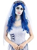 Smiffys Corpse Bride Emily, Perücke, Lang und gew