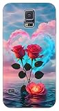 YonderYM Kompatibel mit Samsung Galaxy S5 Hülle, Anti-Gelb Blume Klar TPU Dünn Stoßfest Kratzfest Handyhülle R