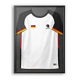 ACAZA Trikotrahmen 60 x 80cm, 3D Bilderrahmen tief zum befüllen mit Fußball-, Eishockey-, Rugby-, NBA-trikot, mit Aufhänger, Holz und Acrylglas, Schw
