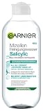 Garnier Mizellen Reinigungswasser Salicylic – All-in-1 Gesichtsreinigung & Make-up Entferner mit Salicylsäure – Für fettige, unreine & empfindliche Haut – Mattierend & klärend – 400
