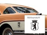 Berlin - Wappen, KFZ-Aufkleber, Autoaufkleber, Berlin, City, Größe ca. 280 mm x 210 mm (M071 Grau)