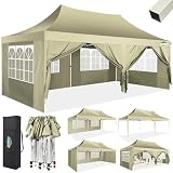 COBIZI Pavillon 3x6 Faltpavillon 3x6 Wasserdicht Stabil mit 6 Seitenteilen Gartenlauben Partyzelt Gartenpavillon für Hochzeiten Pavillon für Garten, Party, F