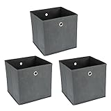 Ideen mit Herz Aufbewahrungsboxen | faltbar | 30 x 30 x 30 cm | 3 Stück (grau)