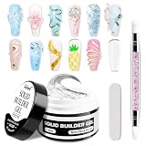 Sularpek 15ml Solid Builder Gel, Gel Nägel Set, Aufbaugel für Gelnägel, Acrylgel für Nägel, Builder Gels für Nägels, Non Stick Nagelkleber, 3D Gels Nail Art,