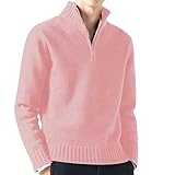 Herren Troyer Mit Reißverschluss Ohne Kapuze Mode Strickpullover Strick Pullover Feinstrick Strickpullover Fleece Männer Sweater Pulli Sweater Mit Stehkragen Half Zip