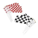 TOYANDONA 40 Stück Kariertes Rennflaggen aus Polyester Tragbar und Auffälliges Design für Autorennen und Outdoor Rallyes als Schnelle Jubellösung