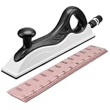 Shineboc Handschleifer Mit Absaugung 400 * 70mm, Aufgerüstet mit zusätzlicher Länge, Inkl 5 St. Netz-Schleifstreifen Klett Korn P80 P120 P180 P240 P400, Staubfreies S