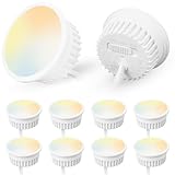 YindaLux 10er Set LED Modul Dimmbar ø50x23mm für Einbaustrahler Aufbauspot 4.9W 500LM 3CCT Warmweiss 3000K Neutralweiss 4000K Kaltweiss 6500K IP44 Wasserdicht 120°Modul Ersetzt GU10 MR16 L