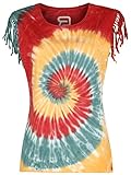RED by EMP Damen T-Shirt mit Multicolor Batik- Waschung L