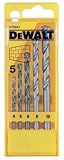 DEWALT Steinbohrer-Set DT6952 (5-teiliges Set in Kunststoffkassette - Ø 4, 5, 6, 8, 10 mm, geeignet für den Einsatz in Beton, Mauerwerk, Natur- und Kunststein, Ziegel)
