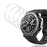 Yenwen Schutzfolie für Amazfit T-Rex 3 für Panzerglas, 4 Stück Wasserdichtes Gehärtetes Glas Folie, Anti-Scratch Displayschutzfolie, Ultradünne Blasenfreie Display