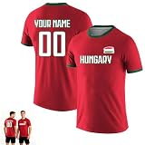Generisch Personalisiertes Fußball Trikot für die Fussball WM 2026, individuelles WM Trikot 2026 Kinder Herren Damen mit Namen Rückennummer (Ungarn)