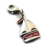 City Souvenir Shop Charms Mini-Anhänger Hamburg AHOI, Boot, rot, ca. 2,1