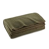Grün Olive Wolle warm Decke, feuerbeständig, 168 x 229 cm (80% Wolle) – US M