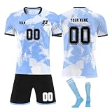 Fußball-Trikot, personalisierbar, gestalten Sie ein Fußballtrikot mit Ihrem eigenen Namen, Nummer, Logo, Fußballtrikot für Jungen und Erwachsene, 23/24 Jahreszeiten, neues Kostüm, Stil 8 KAN0820H,