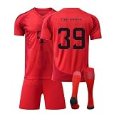 Bayern Trikot 24/25 Heimtrikot, #39 Kroos Trikot Set mit T-Shirt Shorts Socken für Kinder/Herren/Damen, Geschenke Für Fußballfans, Authentisch Design,Atmungsaktiver S