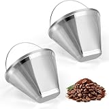 Qussedser Edelstahl-Kaffeefilter, geeignet für Kaffeefilter-, 4 , permanenter Kaffeefilter, 2 Stück