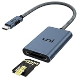 uni SD Kartenleser 312MB/S USB C 4.0 Kartenleser 2 IN 1, USB C Card Reader unterstützt UHS-II Lesen, kompatibel für iPhone 15 Pro Max, Galaxy S23, iPad Pro,MacBook Pro,Surface pro/Surface Book usw
