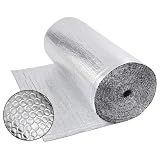 Dripex Isolierfolie Dämmfolie 0.6x10m, Doppelte Alu-Luftpolsterfolie 3-4mm, Heizkörper Reflexionsfolie für Dächer Fenster Rohre Bö