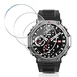 QULLOO Schutzfolie für Amazfit T-Rex 3 Folie,【3 Stück】 2.5D Displayfolie Glas Anti-Bubble Klar Full-Screen Displayschutzfolie Film Displayschutz für Amazfit T-Rex 3