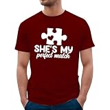 Bedrucktes T-Shirt mit Rundhalsausschnitt und kurzen Ärmeln zum Valentinstag, lässiges Oberteil für männliche und weibliche Paare Online Shopping (XXL)