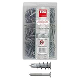 TOX Sortiment Indoor Box Plus mit Gipskartondübel Spiral Plus 37-4 + Schraube, Dübellänge 32 mm, Dübelsortiment für ein- und zweilagige Gipskartonplatten und Gipsfaserplatten, 180-tlg., 094901113