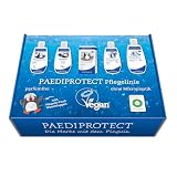 PAEDIPROTECT Pflegebox, Haut Pflegeset mit 1x Gesichtspflege, 1x Shampoo & Waschlotion, 1x Pflegelotion für Babys- und Kinder, 1x Pflegebad, 1x Pflegeöl, Geschenkset mit Pflegeprodukten, Geschenk