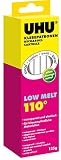 UHU Heißklebepatronen Low Melt, Transparente und ovale Klebepatronen Niedrigtemperatur Klebepistole, 125g