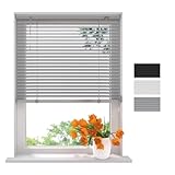 RADECO® Aluminium Jalousie 80 x 130 cm Silber 25mm lamellen, Größen von 40 bis 220 Breite, Fenster jalousien innen, lamellenrollo, Jalousie Aluminium, Jalousie 80 cm b