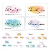 DOITOOL 120 Stück Dankeskarten Inspirationskarten Danke Für Ihre Bestellung Visitenkarten Blanko Tischkarten DIY Selbstgemachte Rubbelkarten Kleinunternehmens E