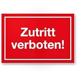 Komma Security Zutritt verboten Hinweis Schild Türschild 30 x 20 cm Warnhinweis Betreten verboten - geeignet Türen Räume Grundstücke Wohnanlagen Hinweisschild Zutritt unbefugte verb