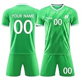 Fußball-Shirts, personalisierbar, Fußballtrikot, Namensnummer, Logo, personalisierbar, Fußballtrikot, Shorts, Kinder, Jungen, Herren, Fußball, Geburtstagsparty, Gastgeschenke, G-02, L
